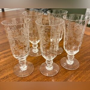 Heisley Glass Orchid Juice Tumblers Set of 5